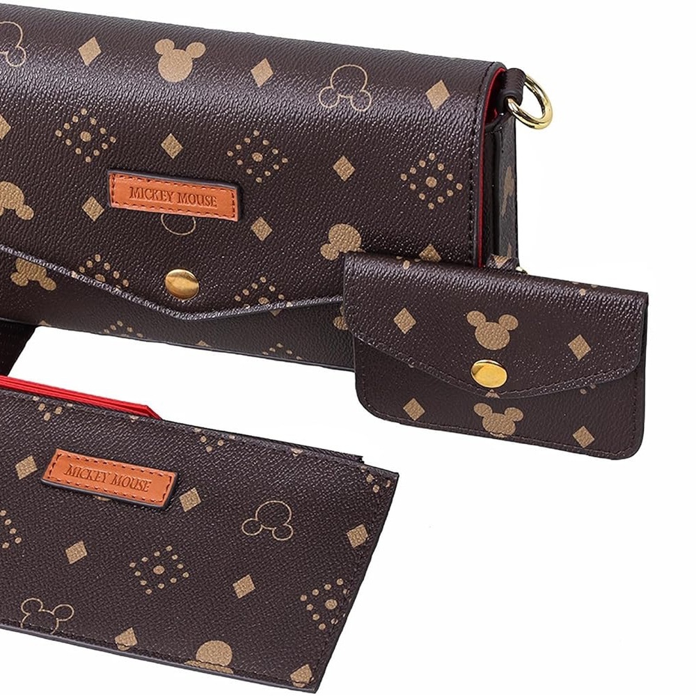 Disney Brown and Gold Mickey Mouse Shoulder Bag